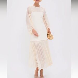 Tuckernuck Ivory Pleated Lorraine Dress
